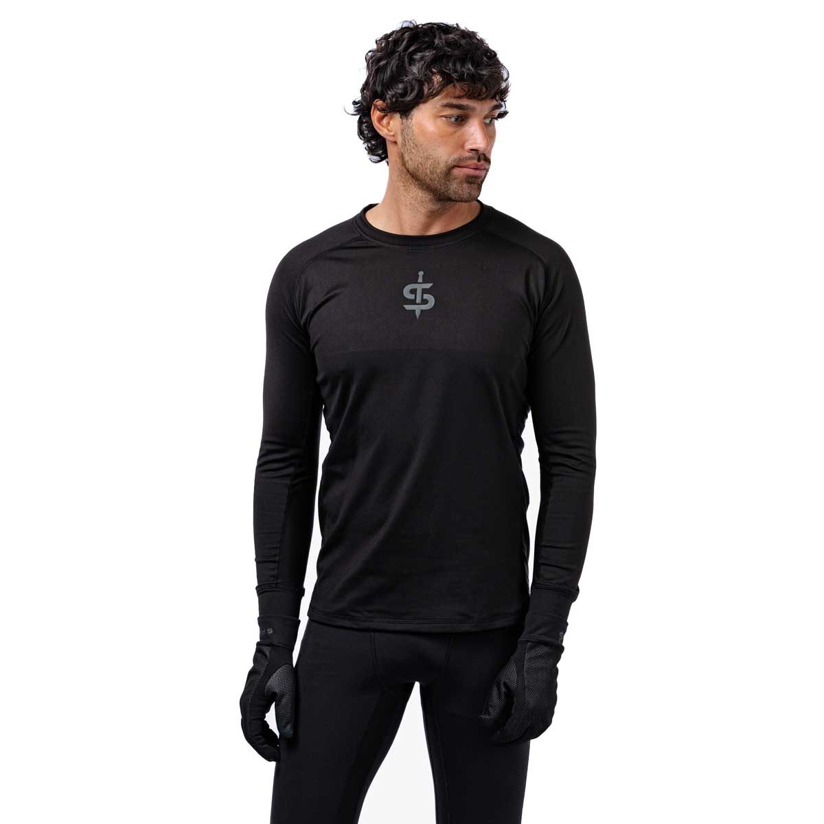 Spada Crucible Crew Long Sleeves Base Layer T-Shirt Black / Petrol FREE UK Delivery, FREE 365 Day Returns | Moto Central
