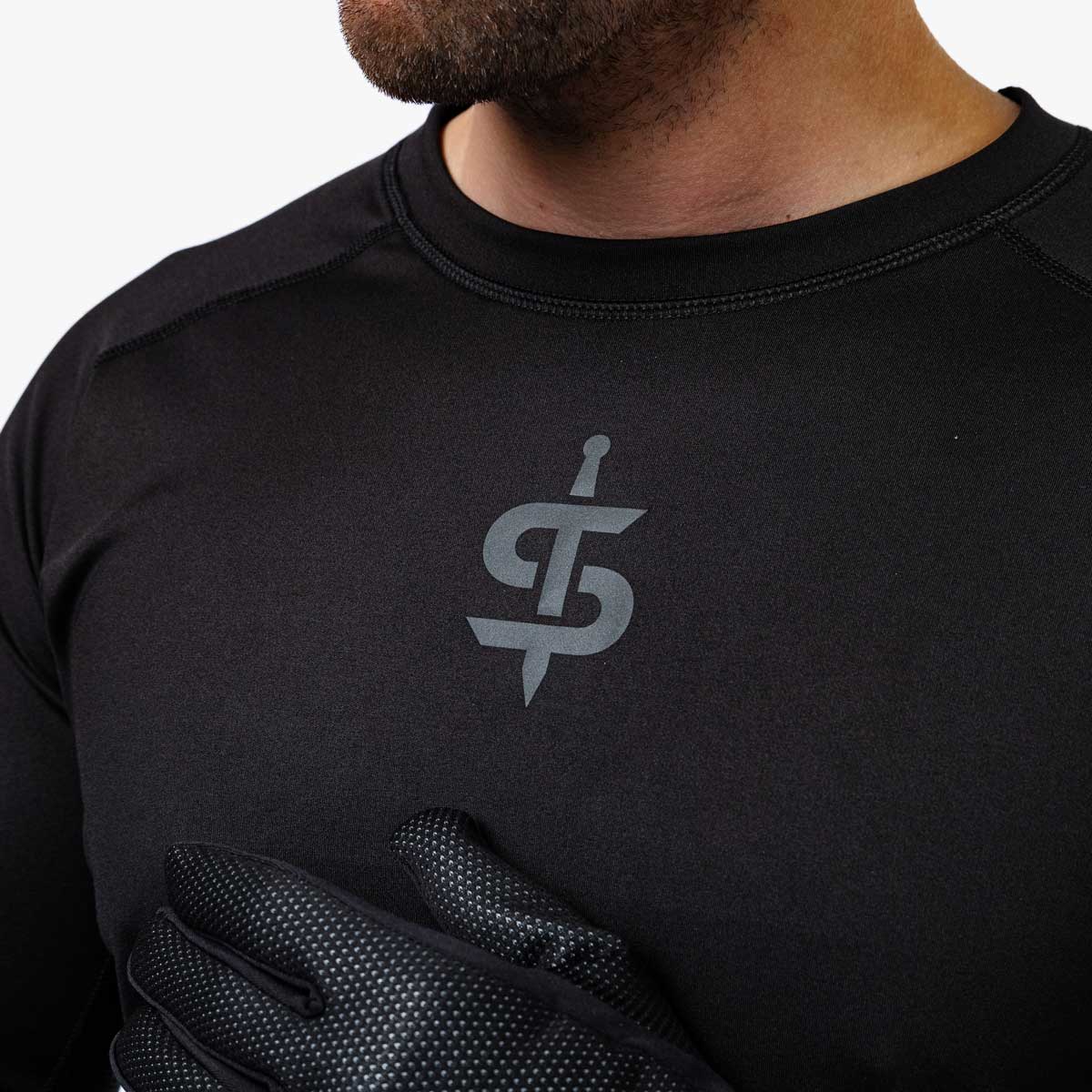 Spada Crucible Crew Long Sleeves Base Layer T-Shirt Black / Petrol FREE UK Delivery, FREE 365 Day Returns | Moto Central