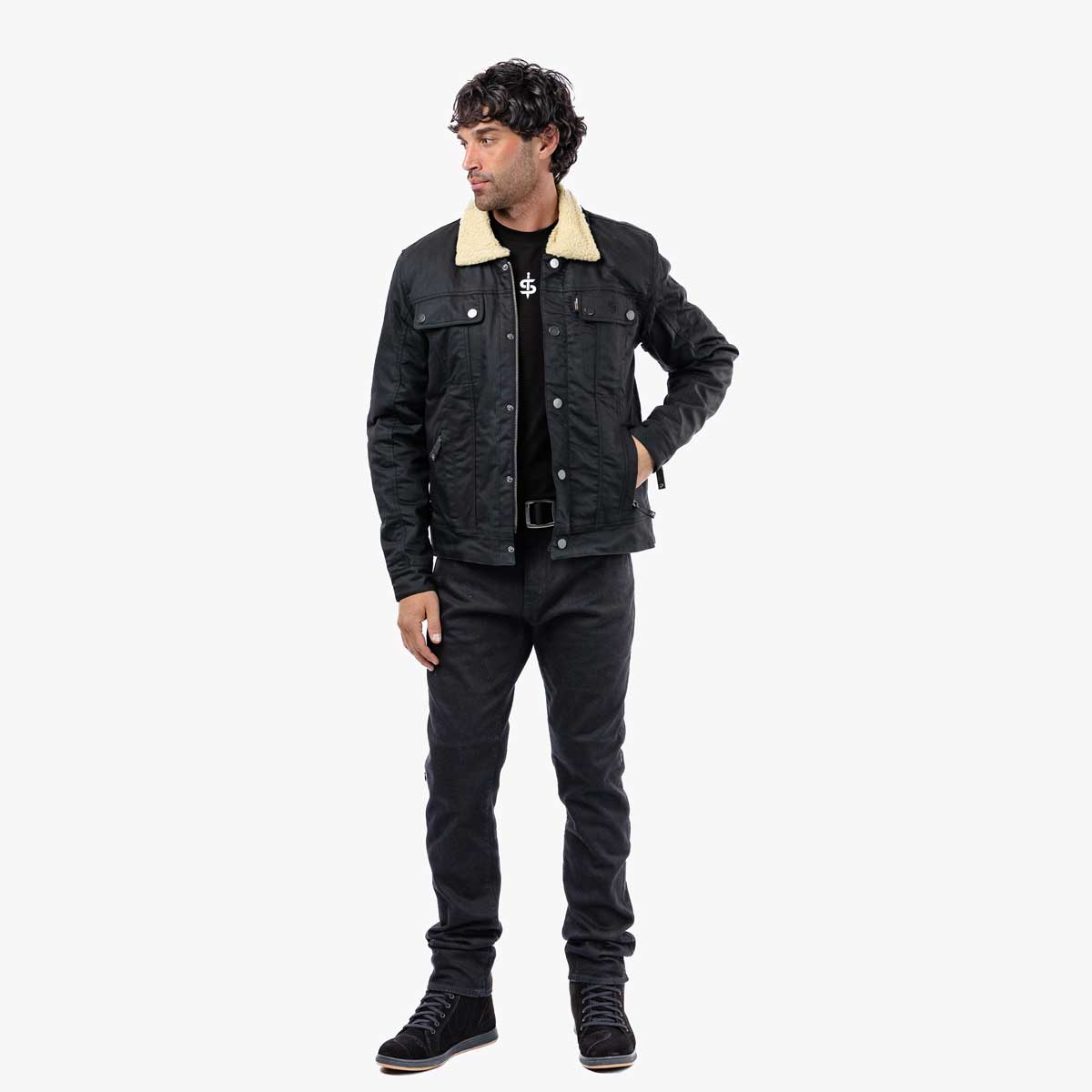 Spada Temper Trucker CE Textile Jacket Black / Tan FREE UK Delivery, FREE 365 Day Returns | Moto Central