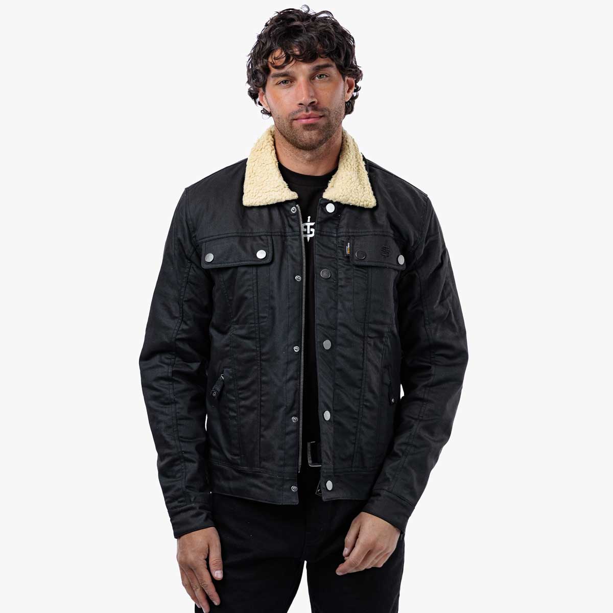 Spada Temper Trucker CE Textile Jacket Black / Tan FREE UK Delivery, FREE 365 Day Returns | Moto Central