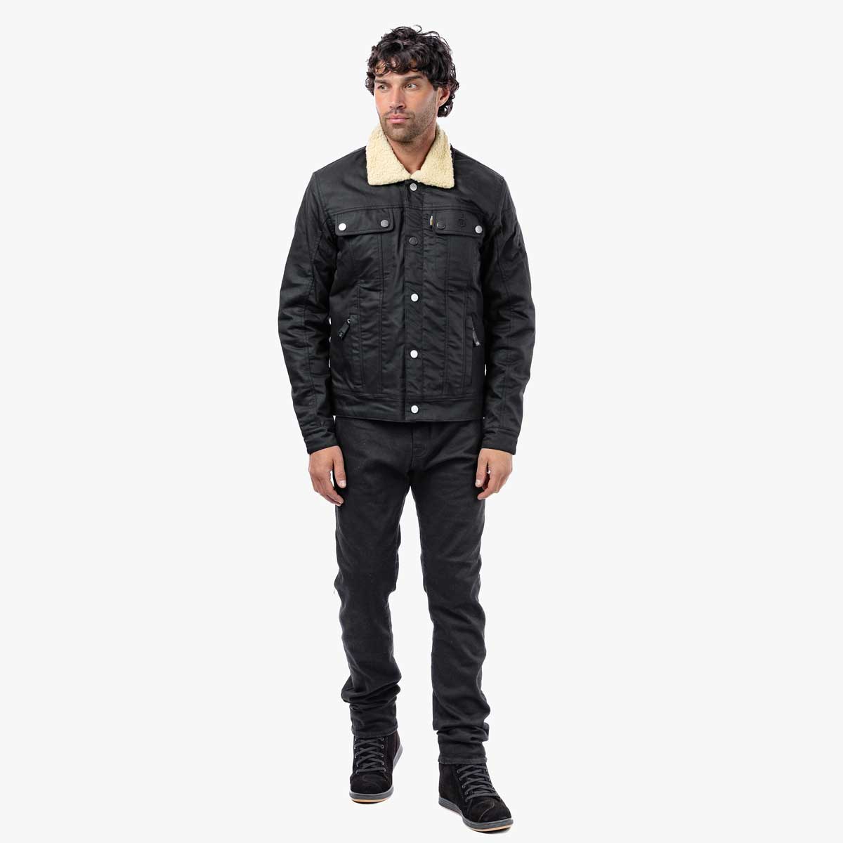 Spada Temper Trucker CE Textile Jacket Black / Tan FREE UK Delivery, FREE 365 Day Returns | Moto Central