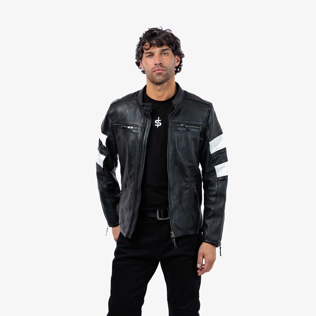 Spada Hanzo CE Leather Jacket Black / Ivory FREE UK Delivery, FREE 365 Day Returns | Moto Central