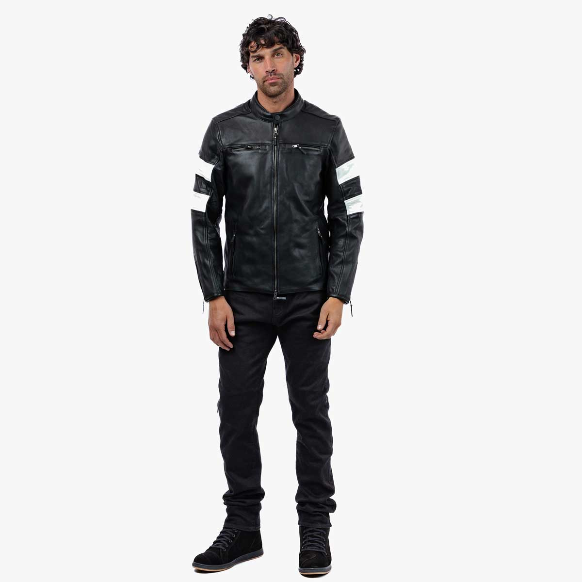 Spada Hanzo CE Leather Jacket Black / Ivory FREE UK Delivery, FREE 365 Day Returns | Moto Central