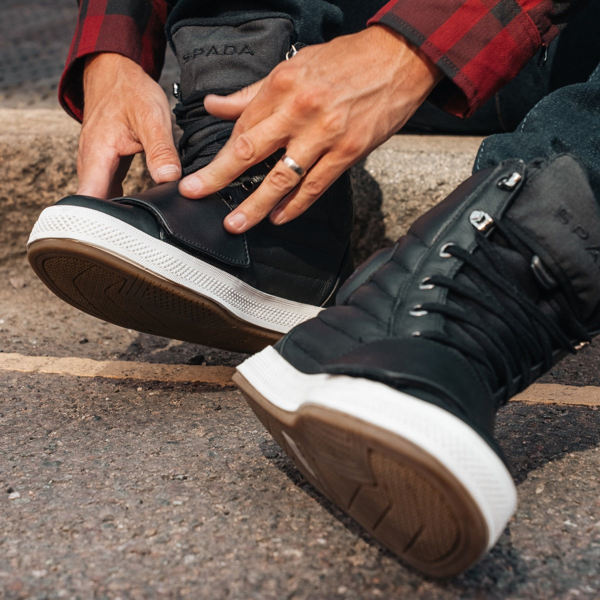 Spada Heat CE High Top Trainer Boots Black FREE UK Delivery, FREE 365 Day Returns | Moto Central