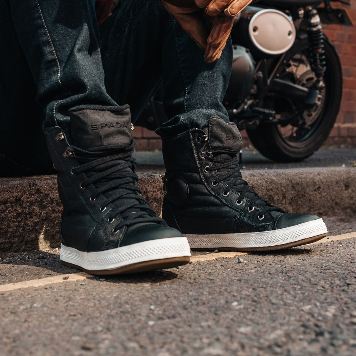 Spada Heat CE High Top Trainer Boots Black FREE UK Delivery, FREE 365 Day Returns | Moto Central