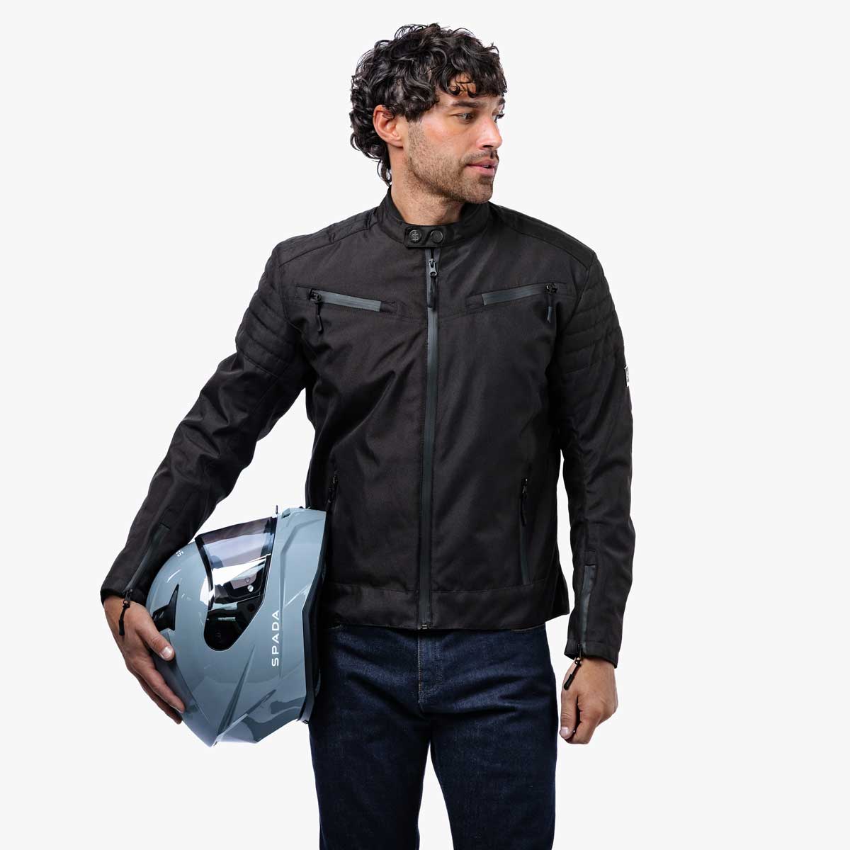 Spada Cafe Flux CE Textile Jacket Black FREE UK Delivery, FREE 365 Day Returns | Moto Central