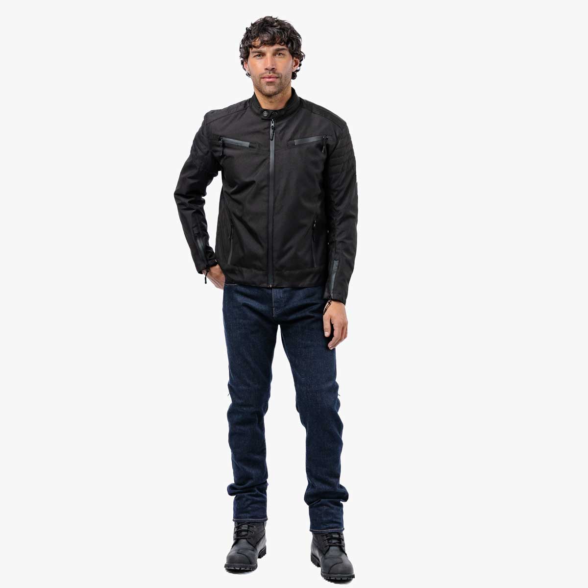 Spada Cafe Flux CE Textile Jacket Black FREE UK Delivery, FREE 365 Day Returns | Moto Central