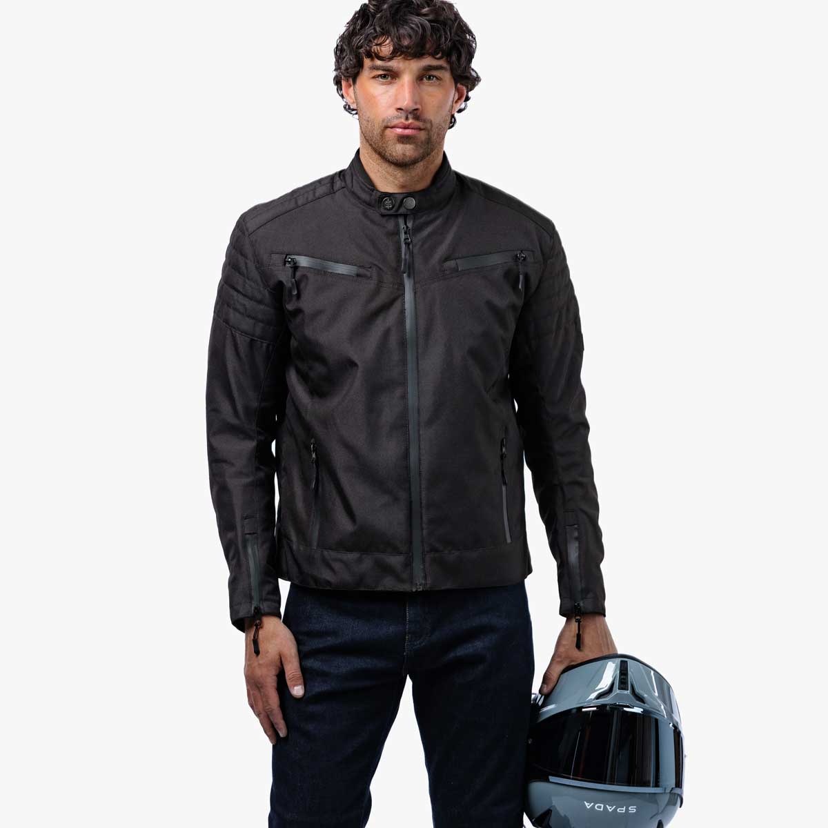 Spada Cafe Flux CE Textile Jacket Black FREE UK Delivery, FREE 365 Day Returns | Moto Central