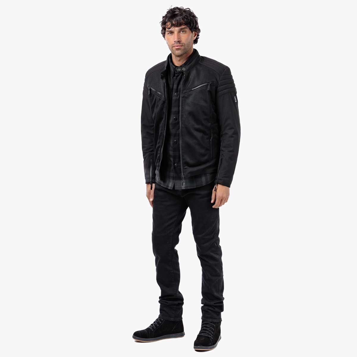 Spada Cafe Air CE Textile Jacket Black FREE UK Delivery, FREE 365 Day Returns | Moto Central