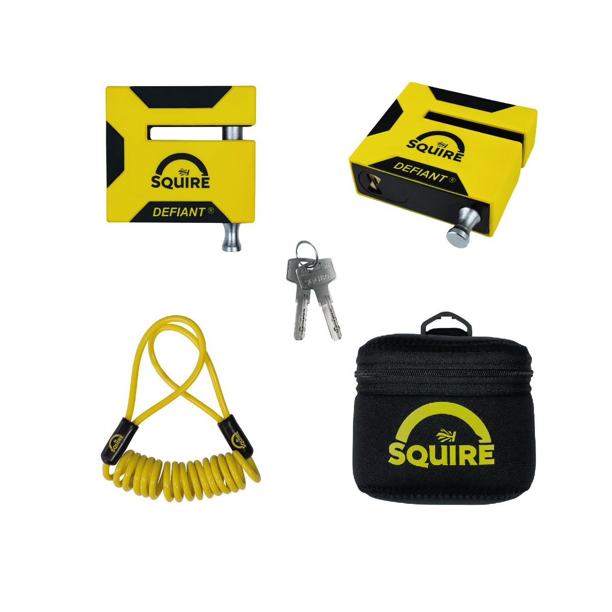 Squire Defiant Disc Lock Keyed Alike Black