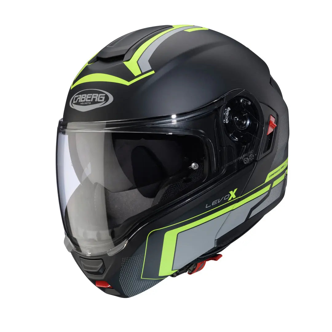 Caberg Levo X Elite Matt Black / Grey / Fluo Yellow FREE UK Delivery, FREE 365 Day Returns | Moto Central