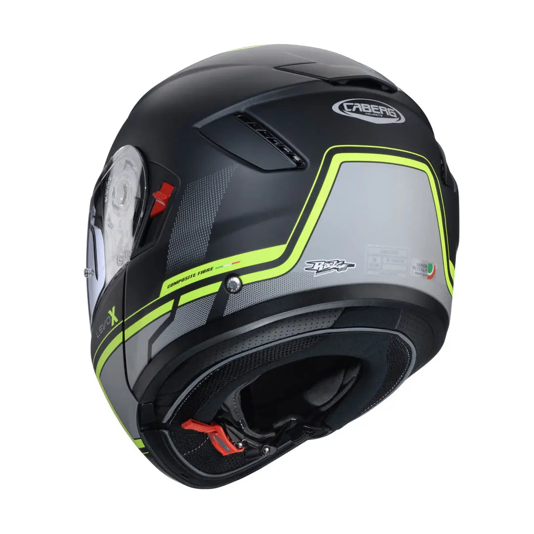 Caberg Levo X Elite Matt Black / Grey / Fluo Yellow FREE UK Delivery, FREE 365 Day Returns | Moto Central