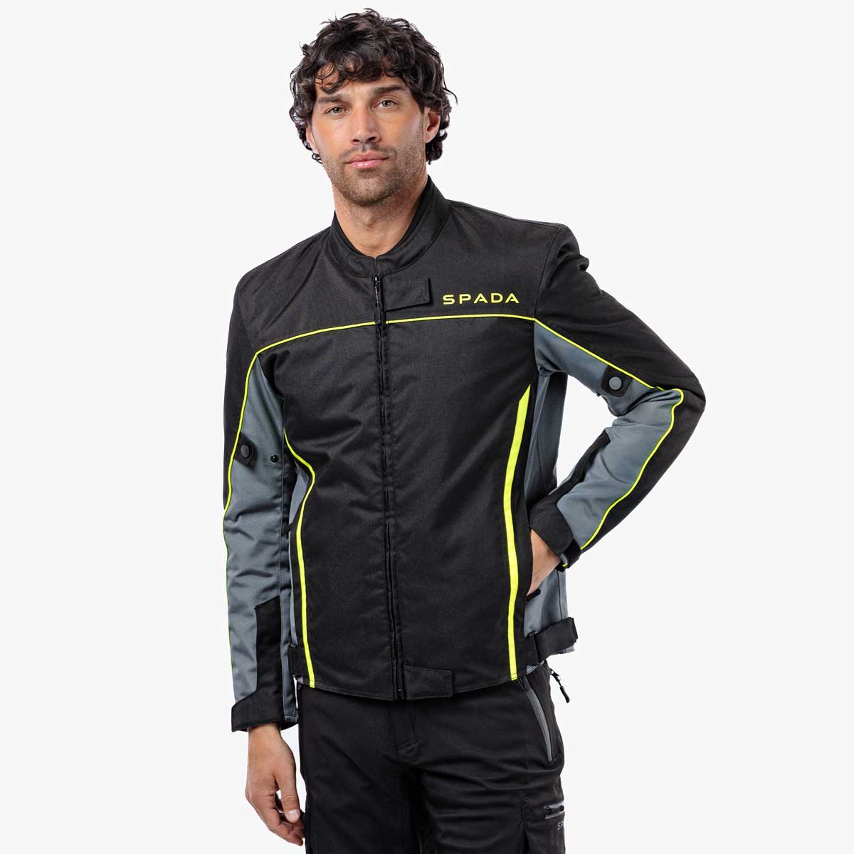 Spada Pace Rev.2 CE Waterproof Textile Jacket Black / Grey / Fluo FREE UK Delivery, FREE 365 Day Returns | Moto Central