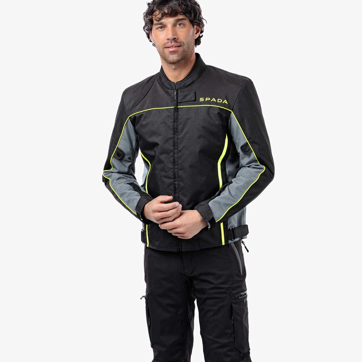 Spada Pace Rev.2 CE Waterproof Textile Jacket Black / Grey / Fluo FREE UK Delivery, FREE 365 Day Returns | Moto Central