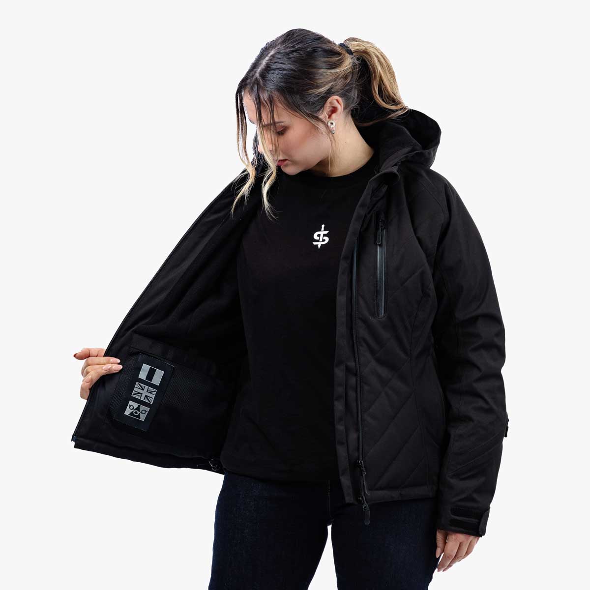 Spada Bella CE Waterproof Ladies Quilted Textile Jacket Black FREE UK Delivery, FREE 365 Day Returns | Moto Central