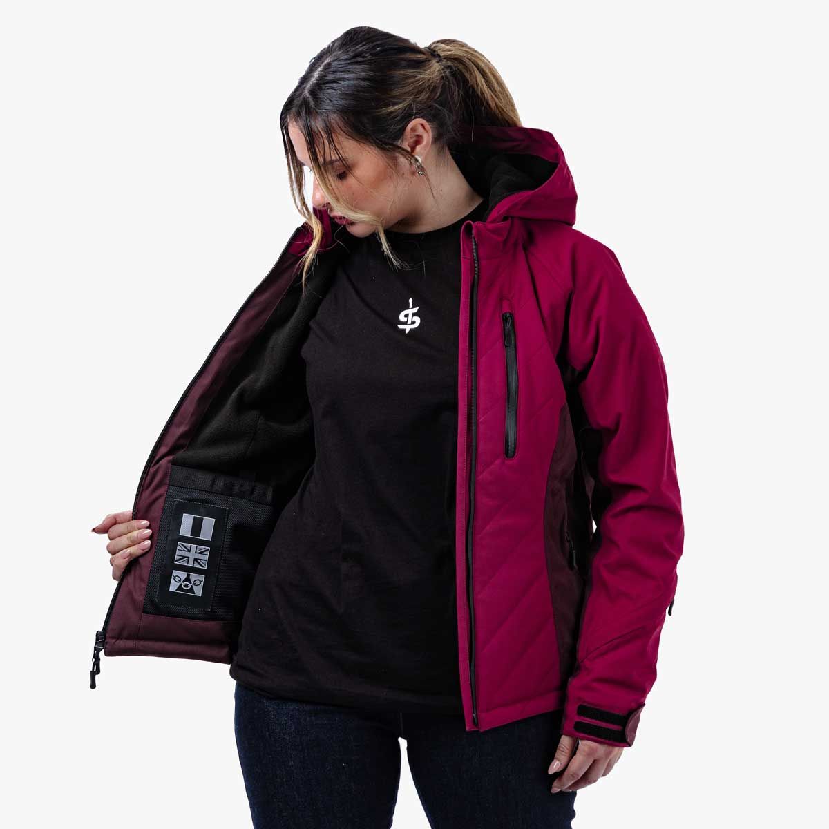 Spada Bella CE Waterproof Ladies Quilted Textile Jacket Port Red