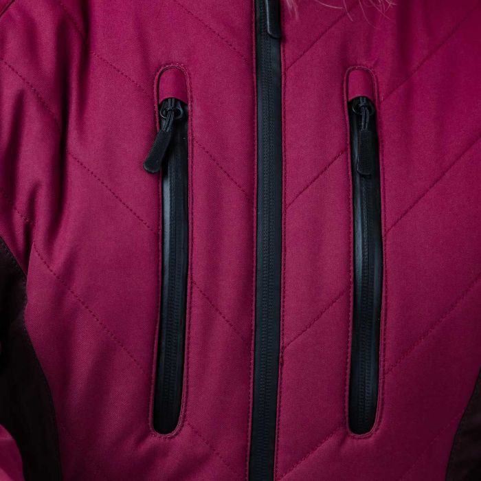 Spada Bella CE Waterproof Ladies Quilted Textile Jacket Port Red