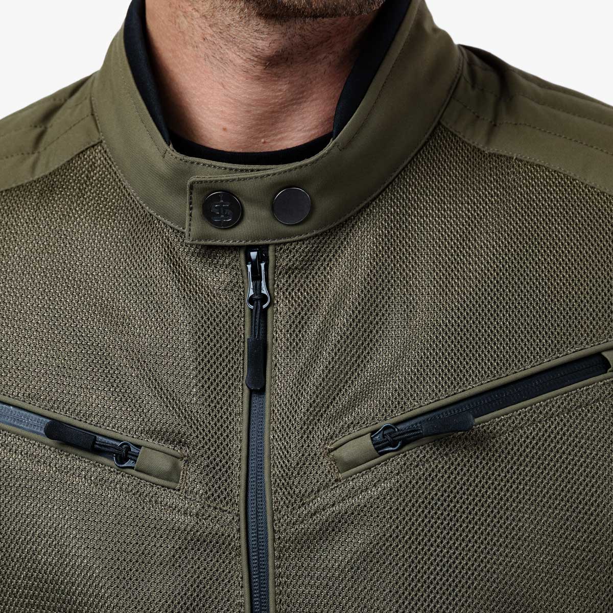 Spada Cafe Air CE Textile Jacket Olive Green FREE UK Delivery, FREE 365 Day Returns | Moto Central