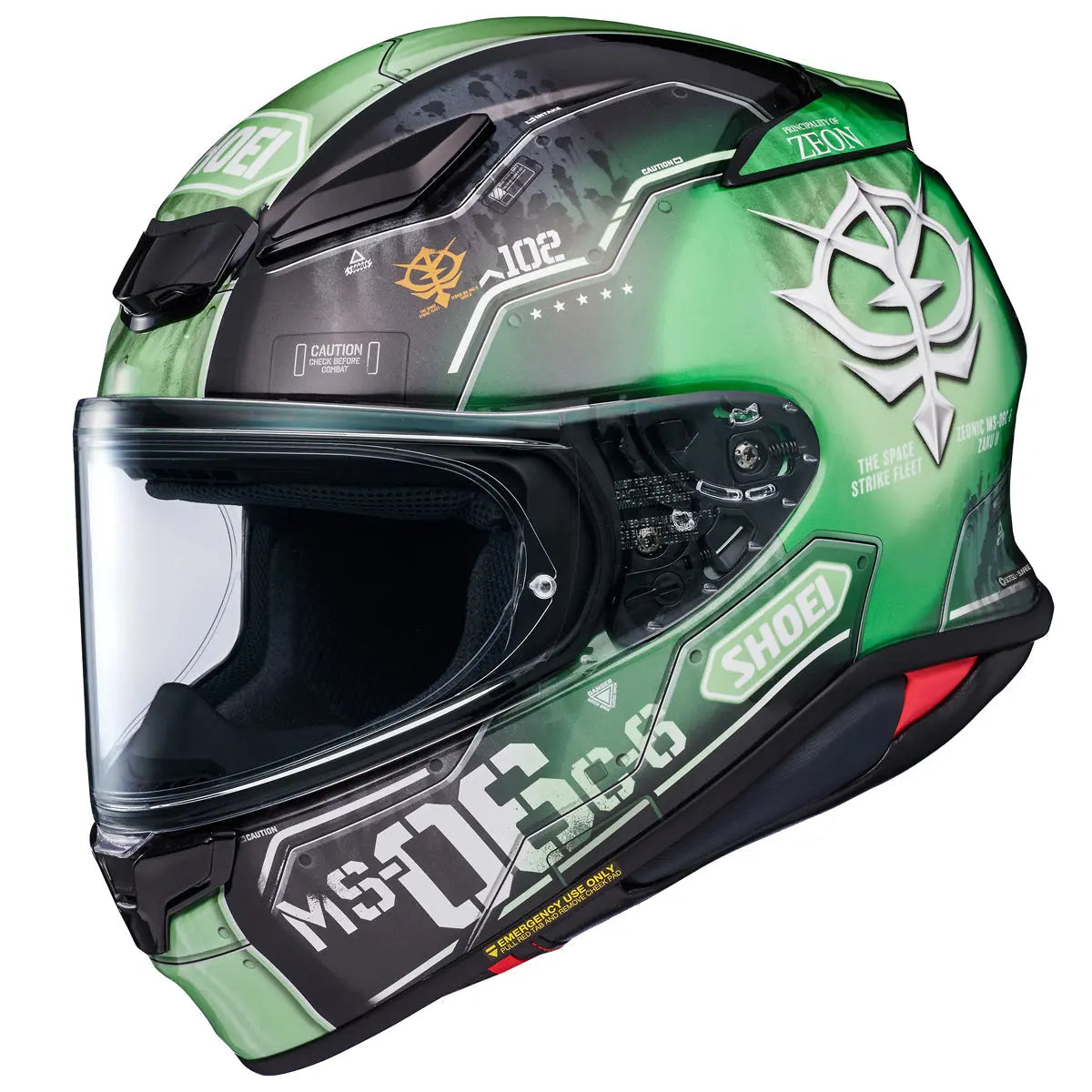 Shoei NXR2 MS-06C-6 Zaku 2 TC4 Green FREE UK Delivery, FREE 365 Day Returns | Moto Central