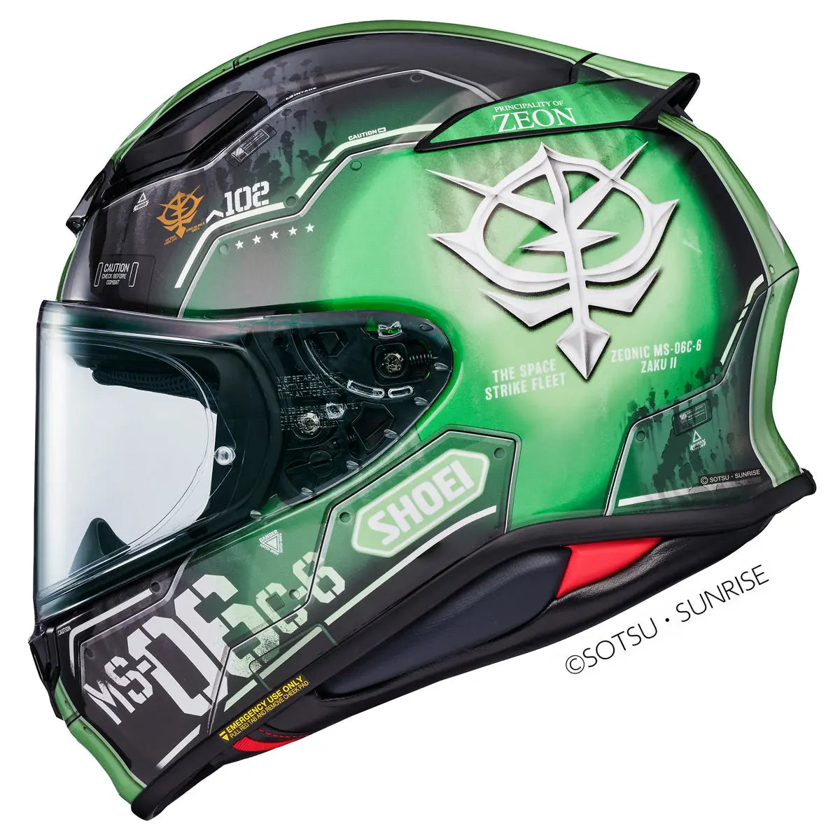 Shoei NXR2 MS-06C-6 Zaku 2 TC4 Green FREE UK Delivery, FREE 365 Day Returns | Moto Central