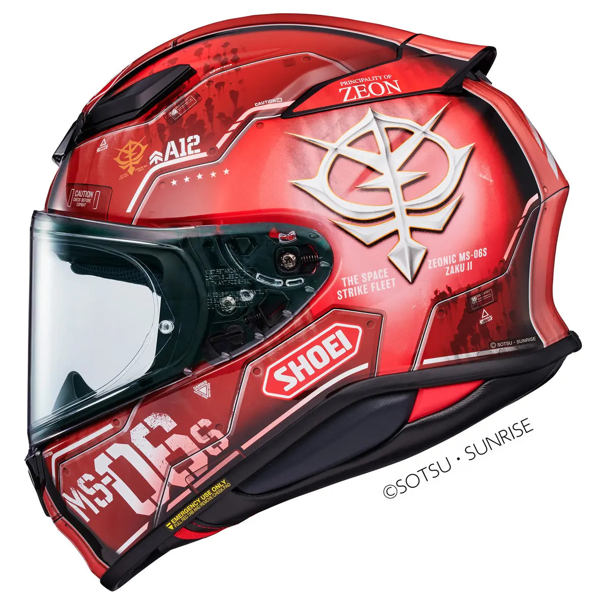 Shoei NXR2 MS-06S Char's Zaku 2 TC1 Red FREE UK Delivery, FREE 365 Day Returns | Moto Central