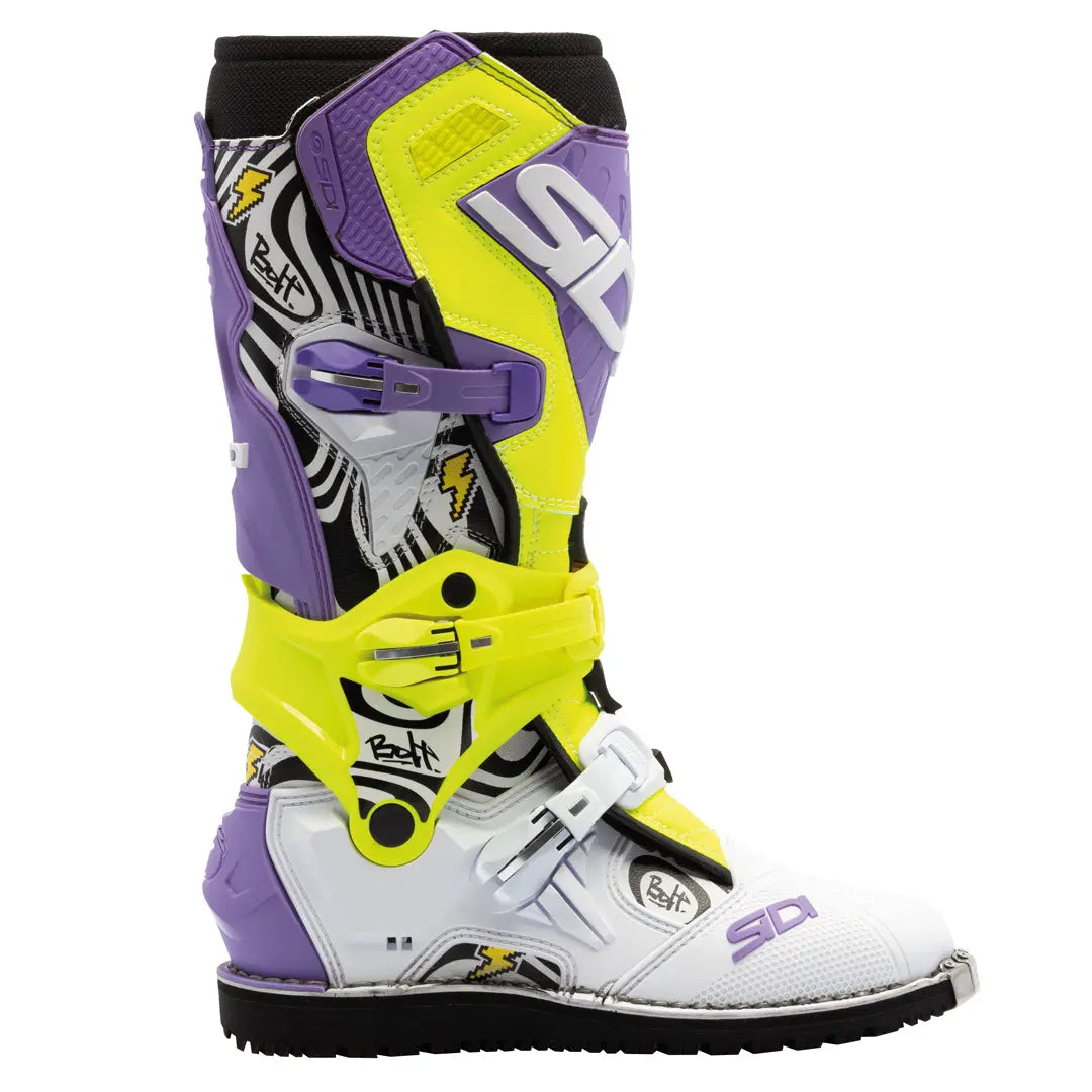 Sidi Crossair CE Boots Billy Bolt LE Purple / Yellow FREE UK Delivery, FREE 365 Day Returns | Moto Central