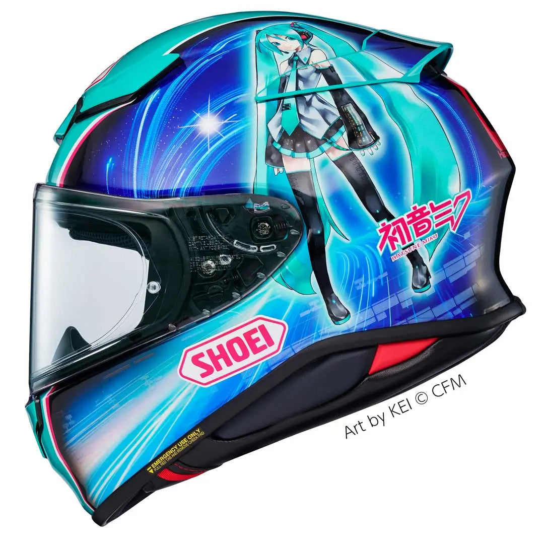 Shoei NXR2 Hatsune Miku TC4 Green FREE UK Delivery, FREE 365 Day Returns | Moto Central