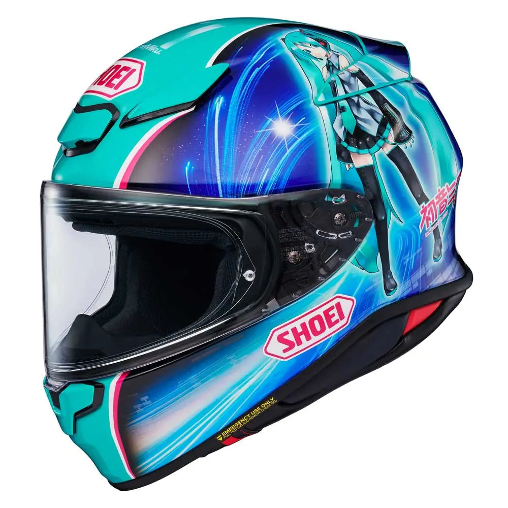 Shoei NXR2 Hatsune Miku TC4 Green FREE UK Delivery, FREE 365 Day Returns | Moto Central