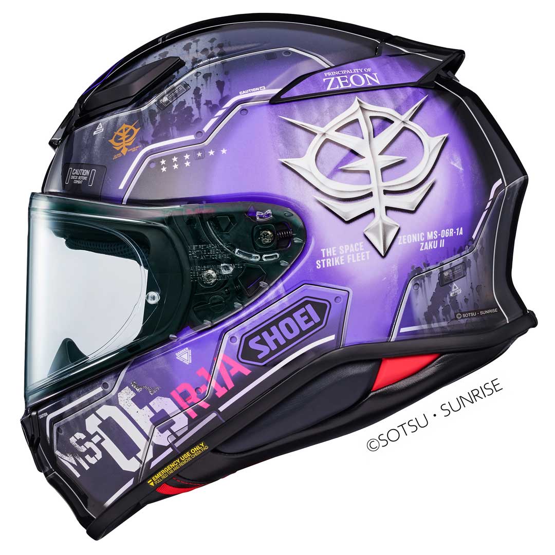 Shoei NXR2 MS-06R-1A Black Tri-Star's Zaku II H-MOB TC12 Purple FREE UK Delivery, FREE 365 Day Returns | Moto Central