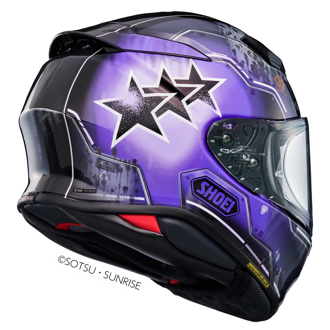Shoei NXR2 MS-06R-1A Black Tri-Star's Zaku II H-MOB TC12 Purple FREE UK Delivery, FREE 365 Day Returns | Moto Central