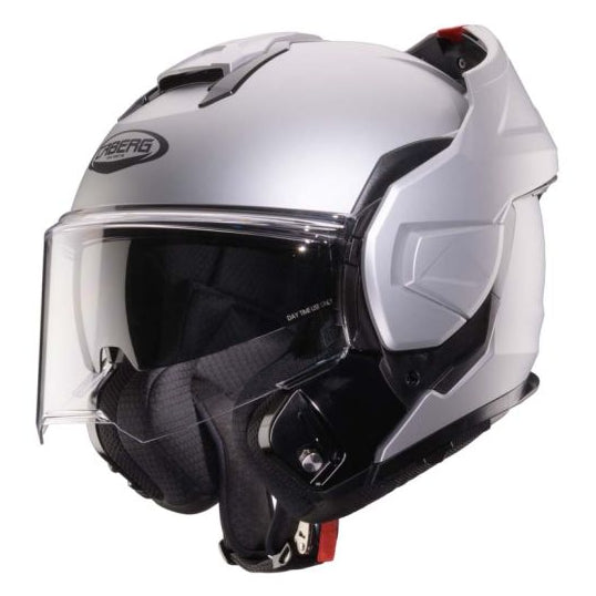 Caberg Trip Matt Silver open-chinbar front three-quarter view