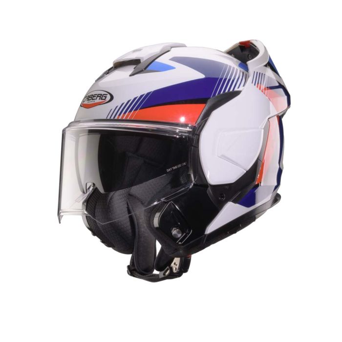 Caberg Trip Lunar White / Red / Blue / Light Blue FREE UK Delivery, FREE 365 Day Returns | Moto Central