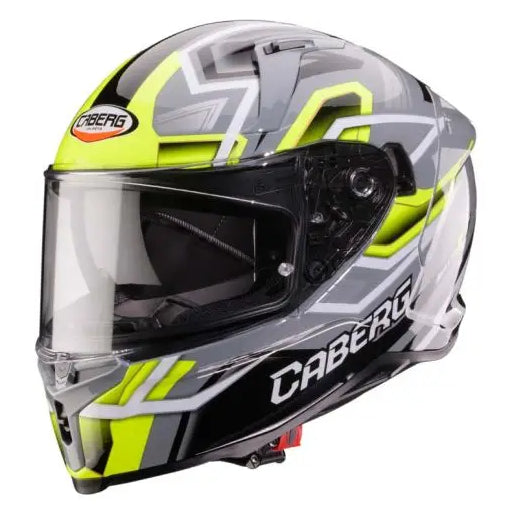 Caberg Avalon X Brama grey, fluo yellow and black helmet - front-left view