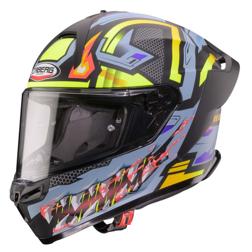 Caberg Roxter Hunter Matt Black / Grey / Fluo Yellow front three-quarter view