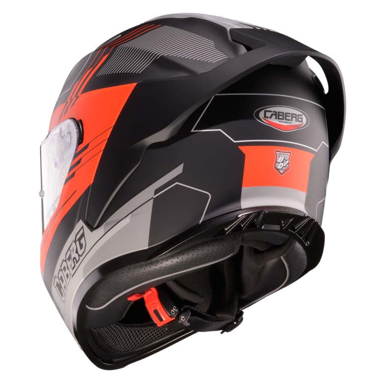 Caberg Roxter Colt Matt Black / Fluo Red / Grey rear view