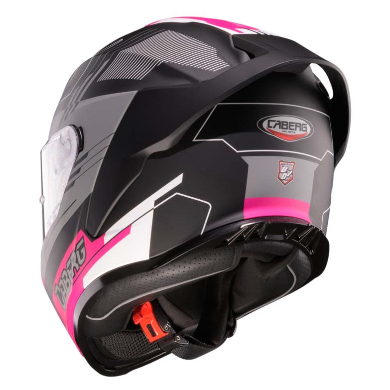 Caberg Roxter Colt Matt Black / Fluo Fuchsia / Grey rear view