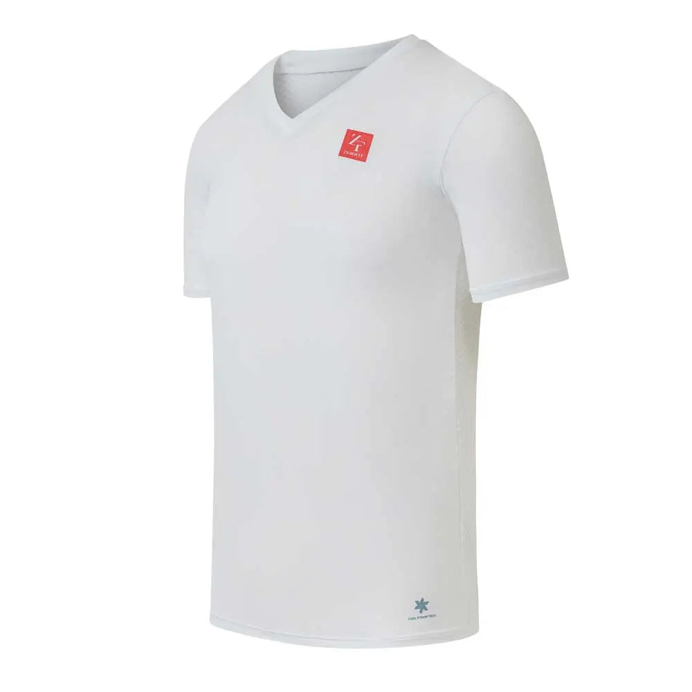 ZeroFit IceSkin Base Layer V-Neck Short Sleeves T-Shirt White FREE UK Delivery, FREE 365 Day Returns | Moto Central