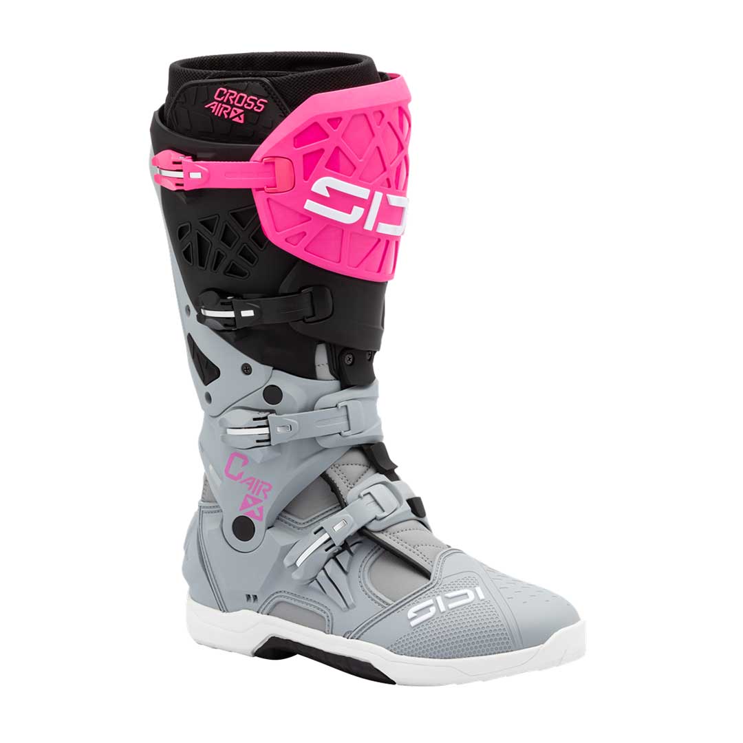 Sidi Crossair X CE Boots Grey / Fluo Pink FREE UK Delivery, FREE 365 Day Returns | Moto Central