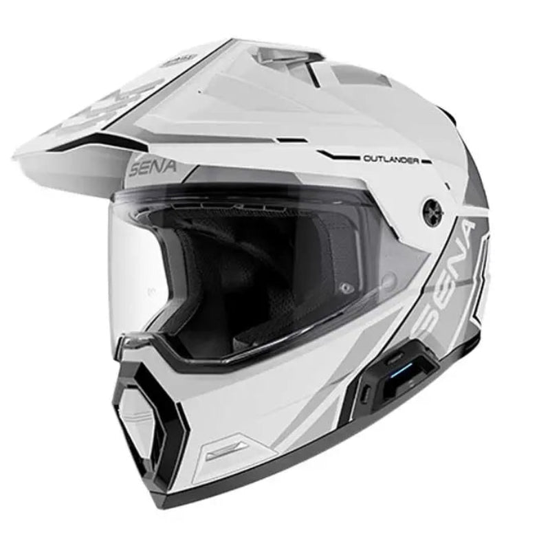 Sena Outlander Smart Dual Sport With Mesh Comms Glossy White FREE UK Delivery, FREE 365 Day Returns | Moto Central