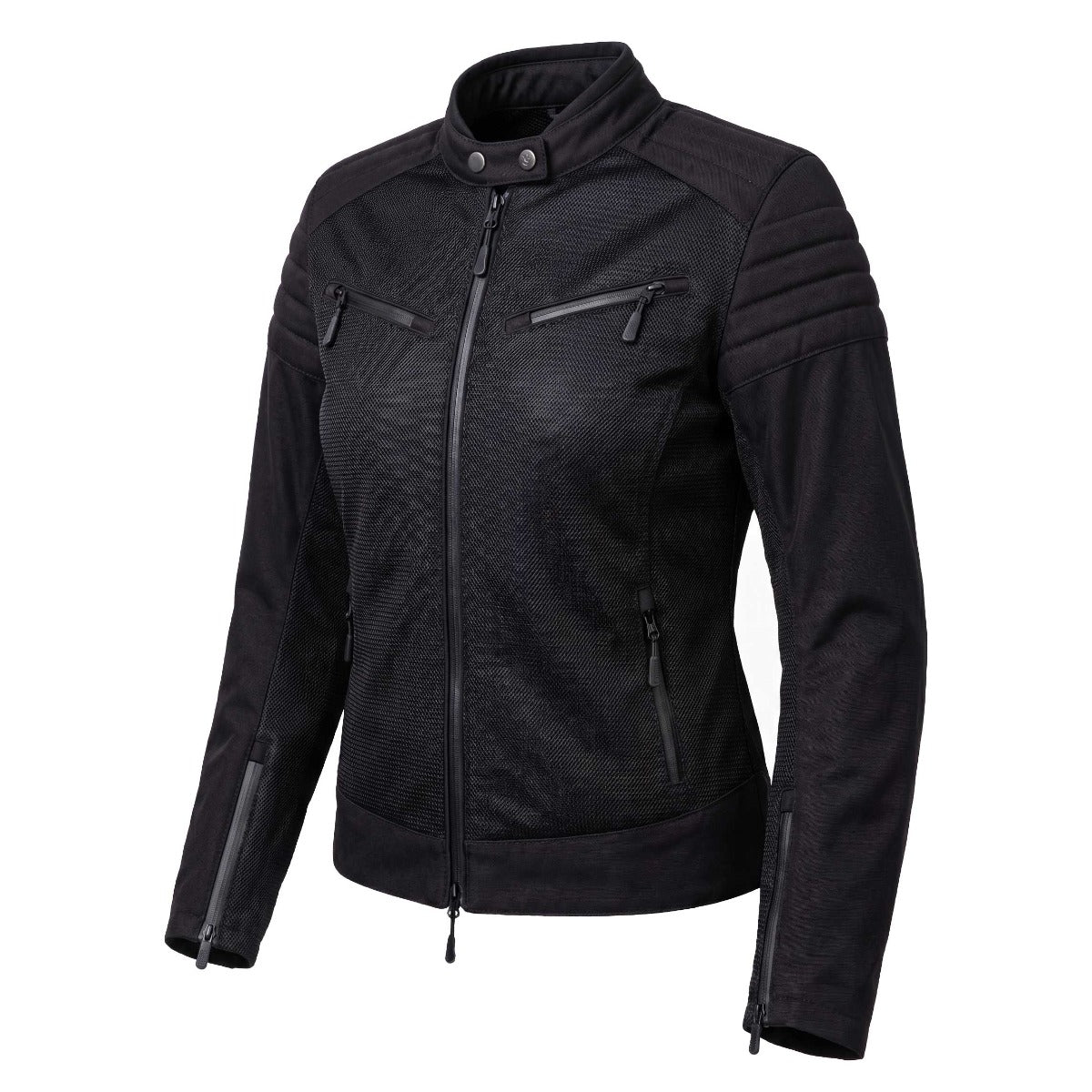 Spada Cafe Air CE Ladies Ventilated Textile Jacket Stealth Black FREE UK Delivery, FREE 365 Day Returns | Moto Central