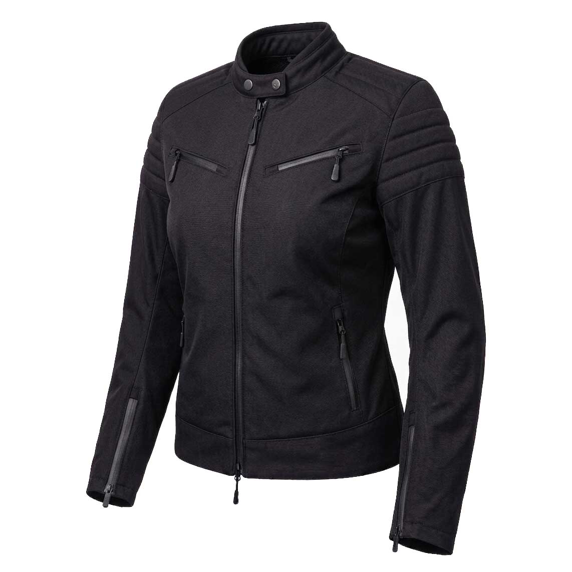 Spada Cafe Flux CE Ladies Textile Jacket Stealth Black FREE UK Delivery, FREE 365 Day Returns | Moto Central