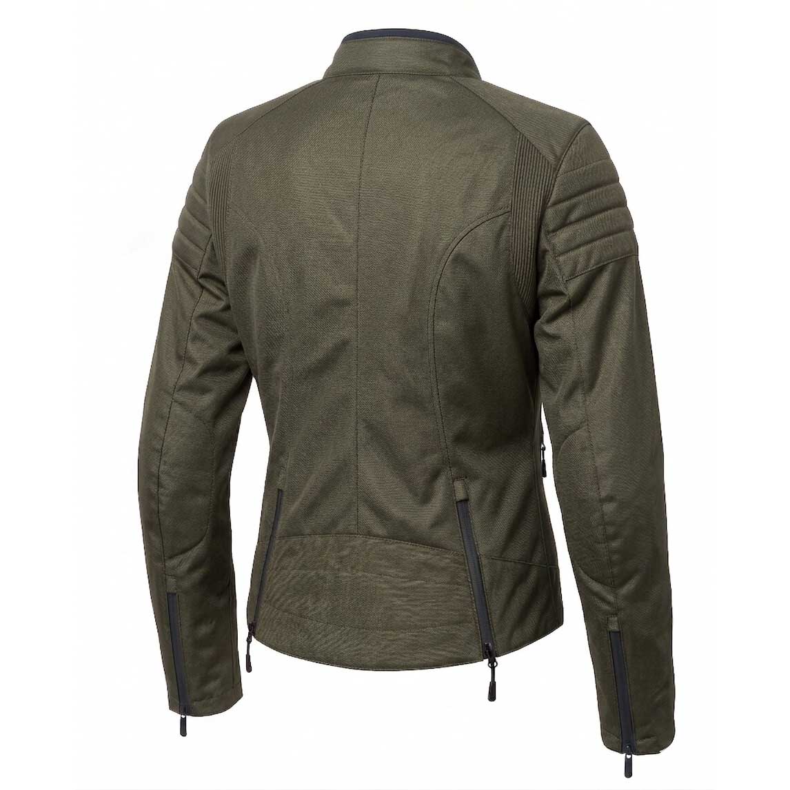 Spada Cafe Flux CE Ladies Textile Jacket Olive Green FREE UK Delivery, FREE 365 Day Returns | Moto Central