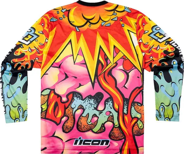 Icon Scatterbrain Jersey Black / Yellow / Orange - FREE UK Shipping, FREE 365 Day Returns | Moto Central