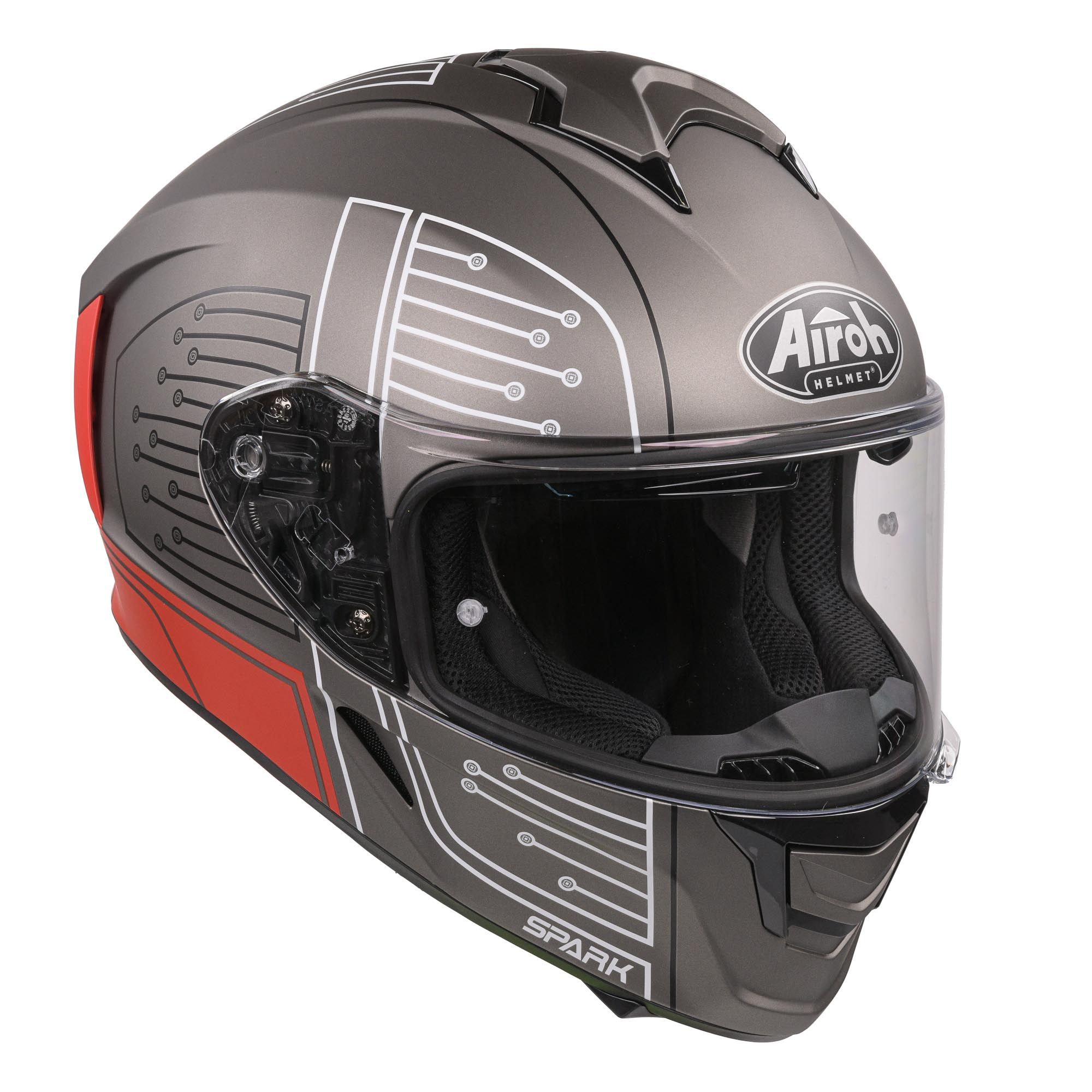 Airoh Spark Flow Matt Red Circuit - FREE UK Shipping, FREE 365 Day Returns | Moto Central