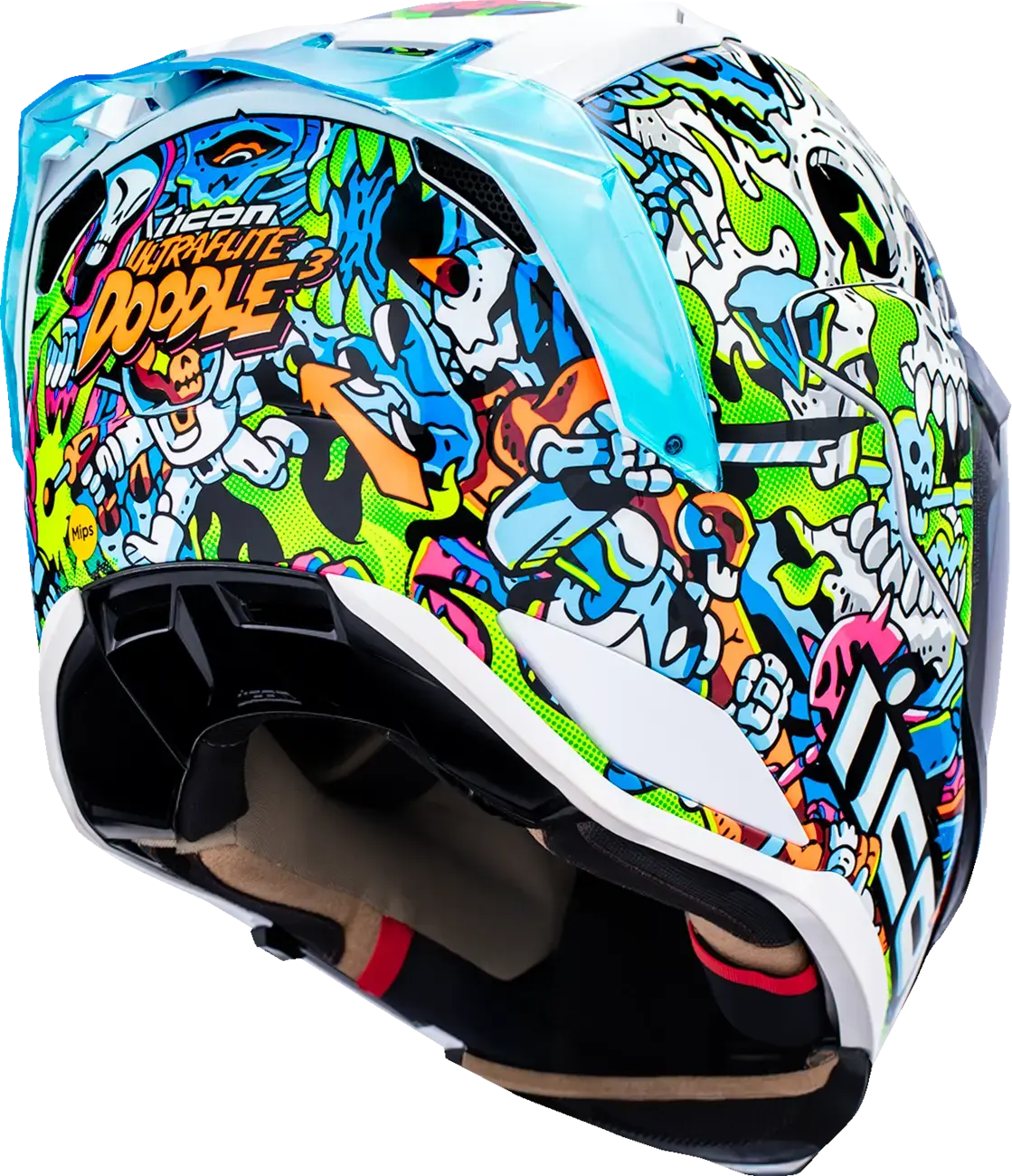 Icon Ultraflite Doodle 3 MIPS Blue - FREE UK Shipping, FREE 365 Day Returns | Moto Central