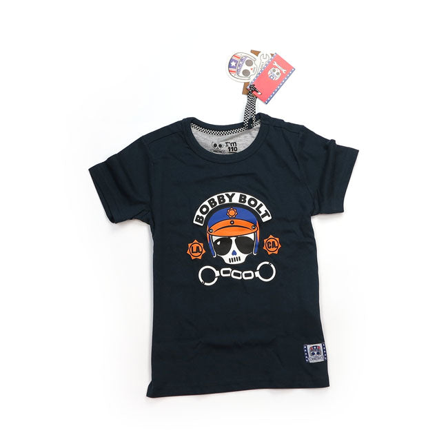 Bobby Bolt Police Kids T-Shirt Navy