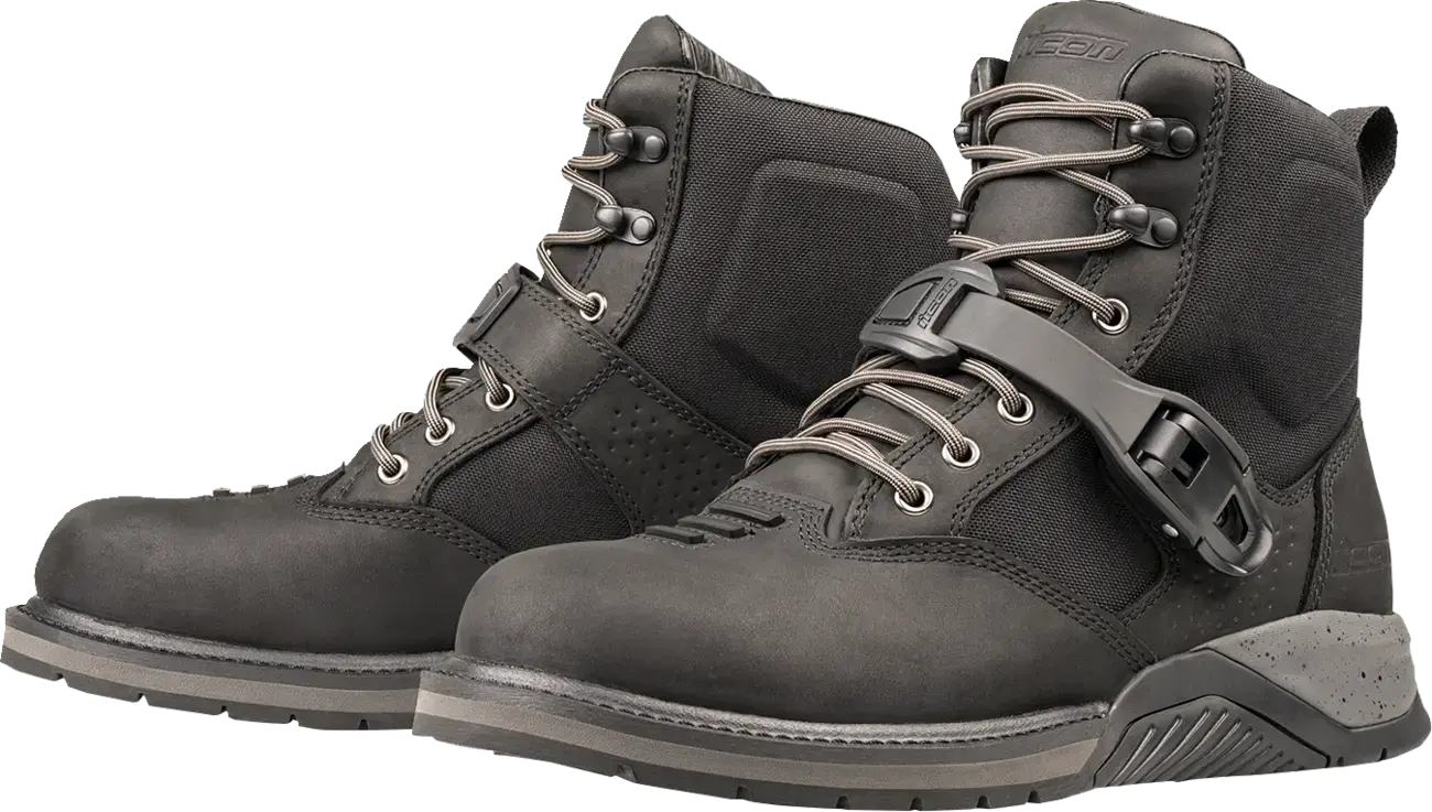 Icon SD6 Waterproof CE Boots Black - FREE UK Shipping, FREE 365 Day Returns | Moto Central