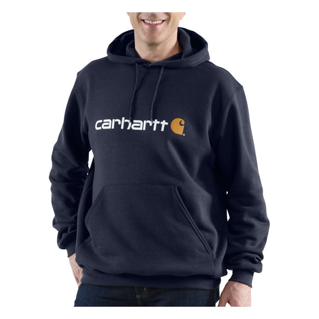 Carhartt Signature Logo Hoodie Carbon Heather Blue