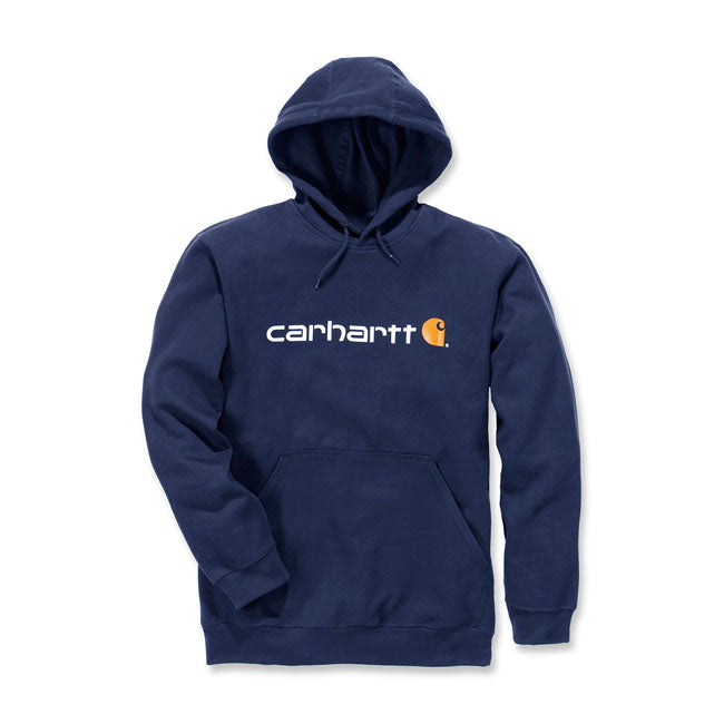 Carhartt Signature Logo Hoodie Carbon Heather Blue