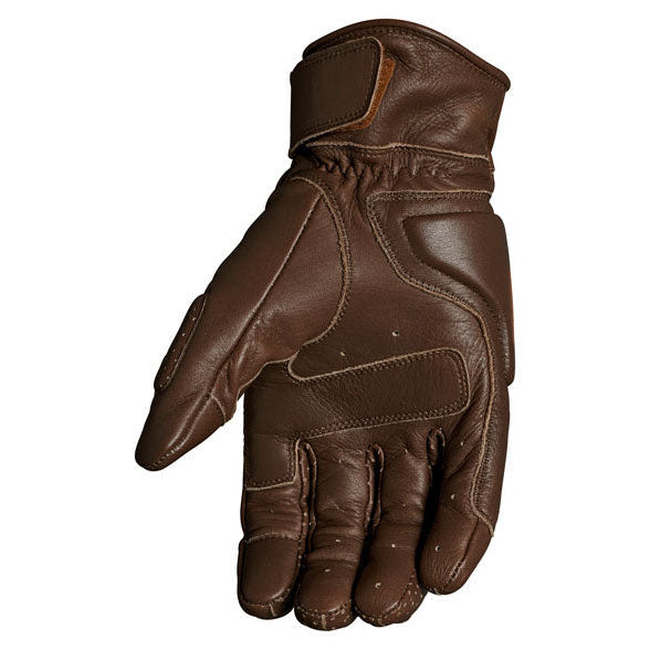 Roland Sands Design Rourke Leather Gloves Tobacco - palm view